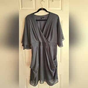 City Chic Slate Gray Mini Dress, Plus Size 16/ City Chic Size S